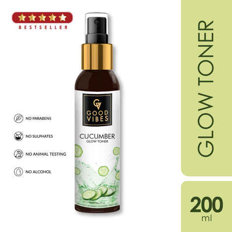 Buy Good Vibes Cucumber Glow Toner | Hydrating, Minimizes Pores | With Liquorice | No Parabens, No Alcohol, No Sulphates, No Animal Testing (200 ml) - Purplle