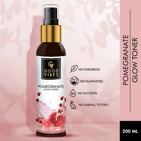 Buy Good Vibes Pomegranate Glow Toner | Rejuvenating, Hydrating | With Honey | No Parabens, No Alcohol, No Sulphates, No Animal Testing (200 ml) - Purplle