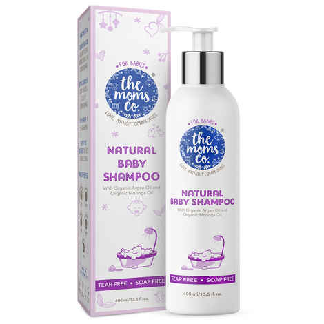 Buy The Moms Co. Tear-Free Natural Baby Shampoo| Australia-Certified Toxin-Free | Cleans & Conditions Hair | With Organic Argan Oil, Moringa Oil & Coconut-based Cleansers- 400 ml - Purplle
