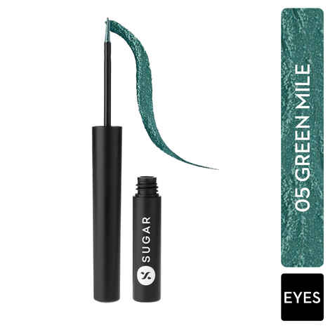 Buy SUGAR Cosmetics Eye Dared You So! Metallic Eyeliner - 05 Green Mile (Metallic Teal Green) - Purplle