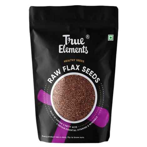 Buy True Elements Raw Flax Seeds for Weight management, Smoother skin, Anti ageing, healthy hair(500 g) - Purplle