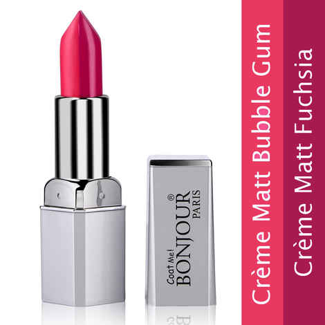 Buy Bonjour Paris Coat Me Premium Go Creative Dual Satin Matte Lipsticks, Bubble Gum / Fuchsia (4.2 g) - Purplle