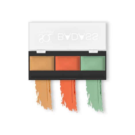 Stay Quirky Concealer Palette with Orange & Green Color Corrector, BadAss, For Wheatish Skin - Whisper Sweet Nothings 3 (1.5 g X 3)