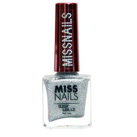 Buy Miss Nails Nail Paint Sugar Matte 10 Luxury Silver (8 ml) - Purplle