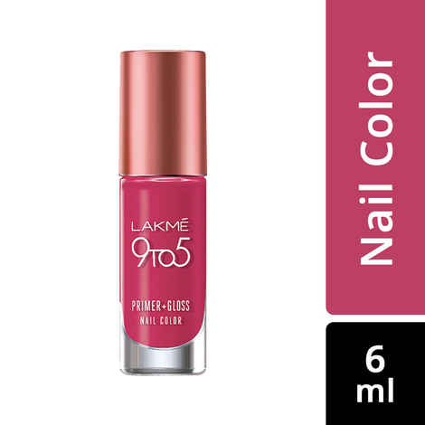 Buy Lakme 9 To 5 Primer + Gloss Nail Color - Magenta Mix (6 ml) - Purplle