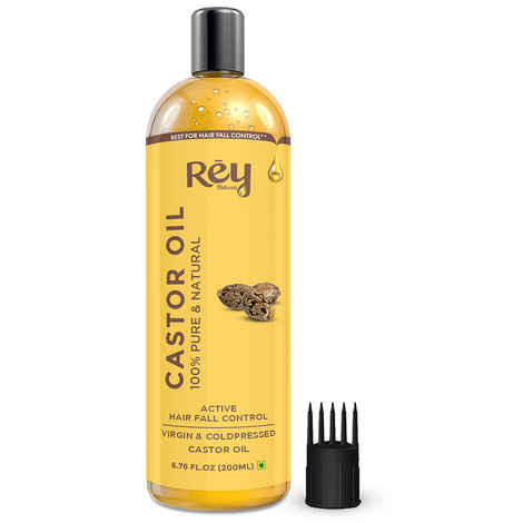 Buy Rey Naturals Cold-Pressed, 100% Pure Castor Oil (200 ml) - Purplle