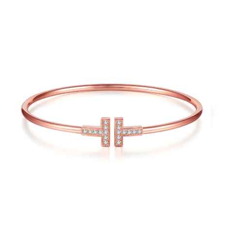 Buy Ferosh Rose Gold T Shape Cuff - Purplle