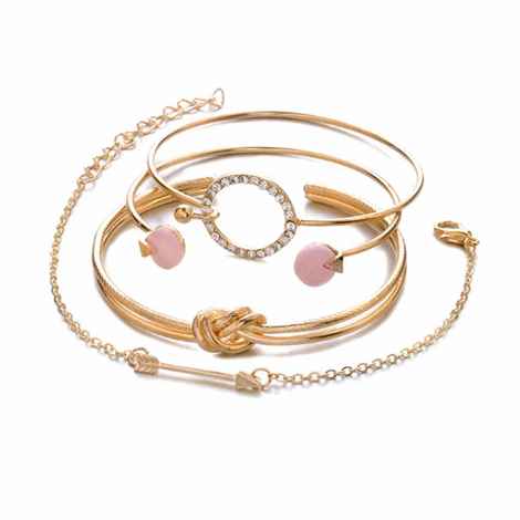 Buy Ferosh Gold Eliza Bracelet Set - 4 Pcs Bracelet Set - Purplle