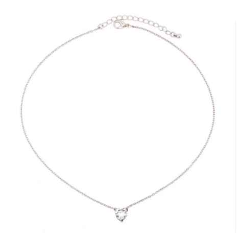 Buy Ferosh Silver Crystal Heart Pendant Necklace - Purplle