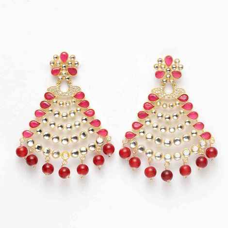 Buy Ferosh Aagneya Flaming Golden Red Ethnic Earrings - Purplle