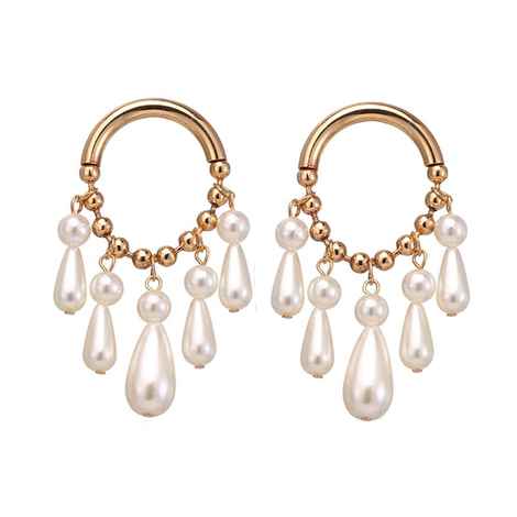 Buy Ferosh Cinzia Layered Pearl Hoop Earrings - Purplle