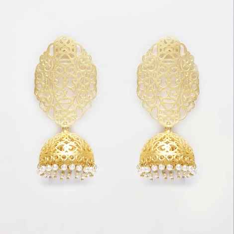 Buy Ferosh Chic Gold Deewan Dangler Earrings - Purplle