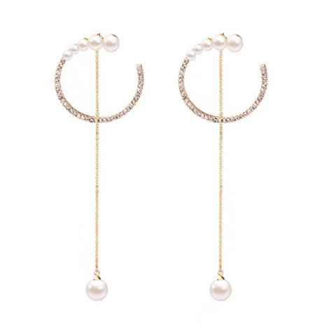 Buy Ferosh Liora Designer Circular Gold Pearl Drop Earrings for Women - Purplle