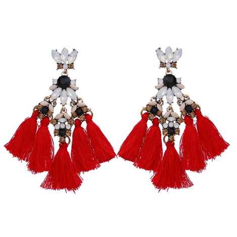 Buy Ferosh Red Fringed Drop Earrings - Purplle