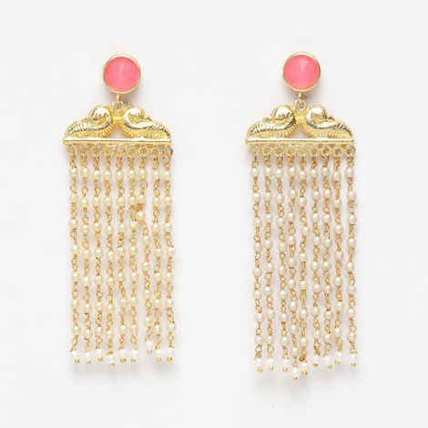 Buy Ferosh Anika Coral Chain Tassel Earrings - Purplle