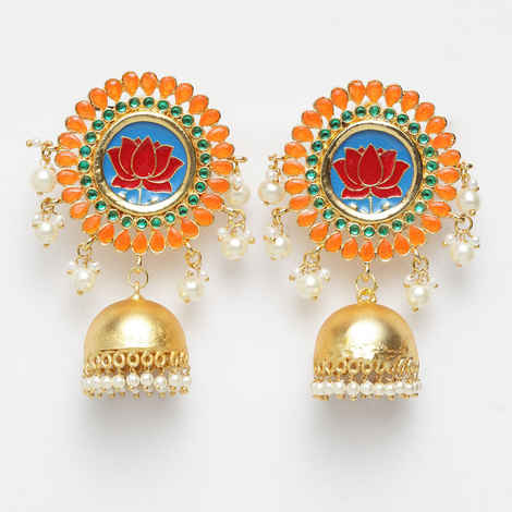 Buy Ferosh Athmika Kamal Jhumki Earrings - Purplle