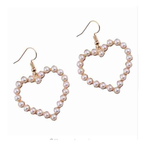 Buy Ferosh Ophelia Pearl Heart Drop Earrings - Purplle