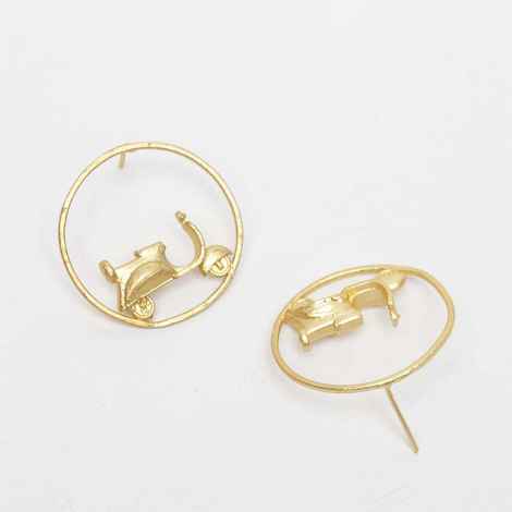 Buy Ferosh Gold Scooter Hoop Earrings - Purplle