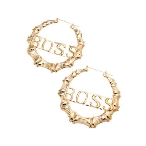 Buy Ferosh Boss Lady Hoop Earrings - Purplle