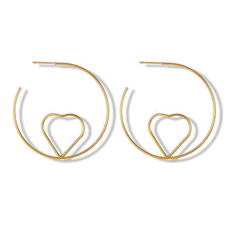 Buy Ferosh Heart Half-Hoop Gold Earrings - Purplle