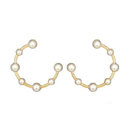 Buy Ferosh Pearls Semi Hoop Earrings - Purplle
