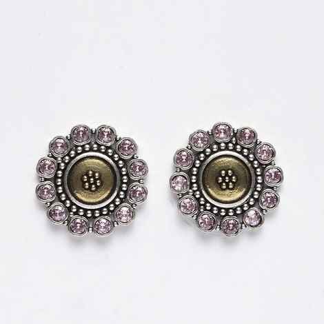 Buy Ferosh Pink Gem Stones Embellished Stud Earrings - Purplle