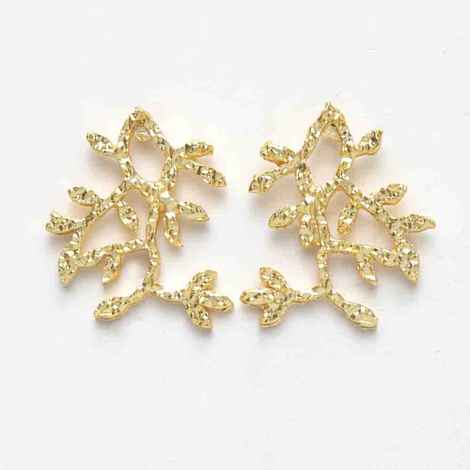 Buy Ferosh Flannery Leafy Branch Golden Drop Earrings - Purplle