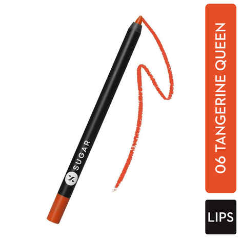 Buy SUGAR Cosmetics - Lipping On The Edge - Lip Liner - 06 Tangerine Queen (Orange Coral) - 1.2 gms - Smear-proof, Water Resistant Lip Liner - Lasts Up to 10 hrs - Purplle