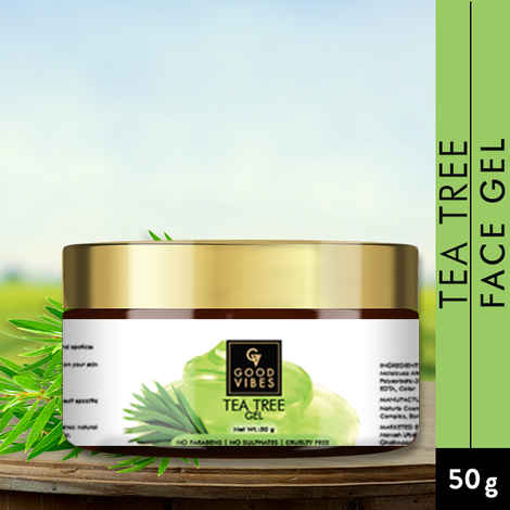 Good Vibes Tea Tree Nourishing Gel | Anti-Acne, Purifying | No Parabens, No Sulphates, No Mineral Oil, No Animal Testing (50 g)