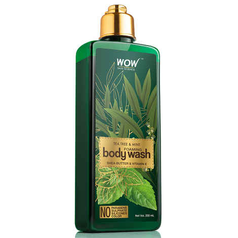 Buy WOW Skin Science Tea Tree & Mint Foaming Body Wash (250 ml) - Purplle