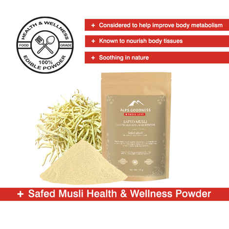 Alps Goodness Health & Wellness Powder - Safed Musli (50 gm) to Enhance Overall Well-Being