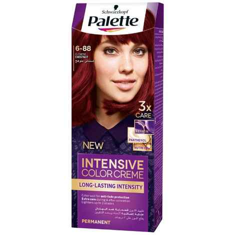 Buy Schwarzkopf Palette Intensive Color Cream Long Lasting Intensity 6-88 Glowing Chestnut (110 ml) - Purplle