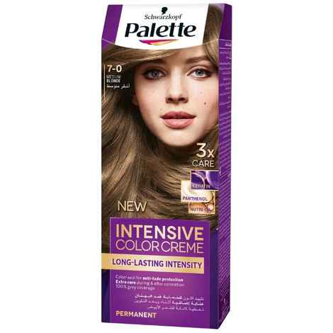 Buy Schwarzkopf Palette Intensive Color Cream Long Lasting Intensity 7-0 Medium Blonde (110 ml) - Purplle