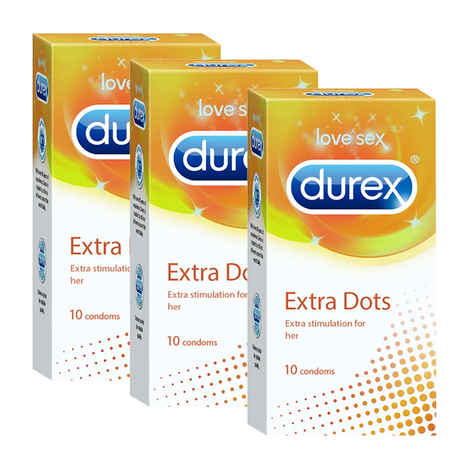 Buy Durex Condoms, Extra Dots- 10s Pack of 3 - Purplle