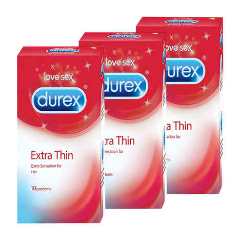 Durex Condoms, Extra Thin- 10s Pack of 3