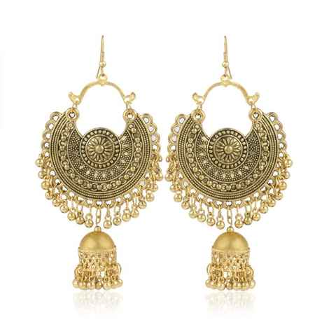 Buy Karatcart Jaipuri Designer Vintage Oxidised Silver Tribal Dangler Mirror Earring Antique Jewellery for Women - Purplle