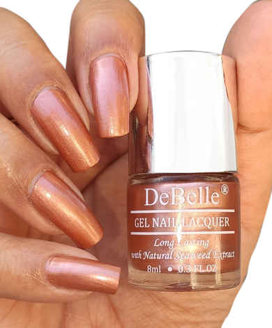 Buy DeBelle Gel Nail Lacquer Metallic Roseate Gold Nail Polish - Rose Gold, (8 ml) - Purplle