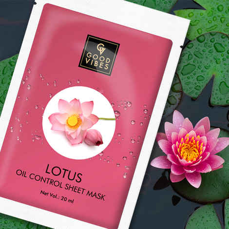 Buy Good Vibes Lotus Oil Control Sheet Mask | Hydrating, Moisturizing, Oil Control, Soothing | No Animal Testing (20 ml) - Purplle