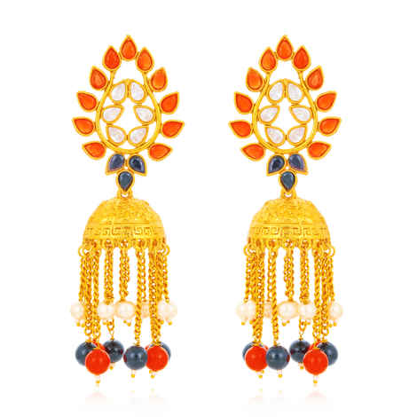 Buy Sukkhi Glorious Gold Plated Kundan Chandelier Earring for Women - E79175 - Purplle