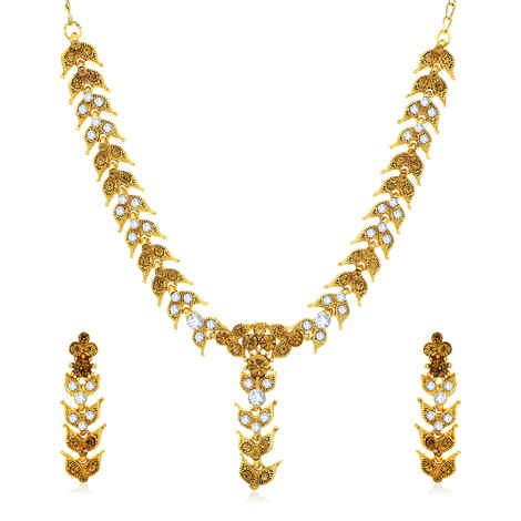 Buy Sukkhi Glitzy Gold Plated LCT and Collar Necklace Set for Women - N78079 - Purplle