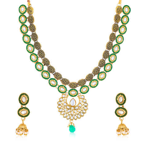 Buy Sukkhi Eye Catching Gold Plated Necklace Set for Women - N81909 - Purplle