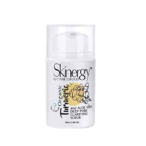 Buy Cosmetofood Skinergy Organic Turmeric & Aloe Vera Clarifying Face Scrub (50 ml) - Purplle