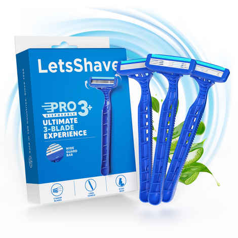 Buy LetsShave Pro 3 Disposable Shaving Razor for Men, Pack of 5 - Purplle