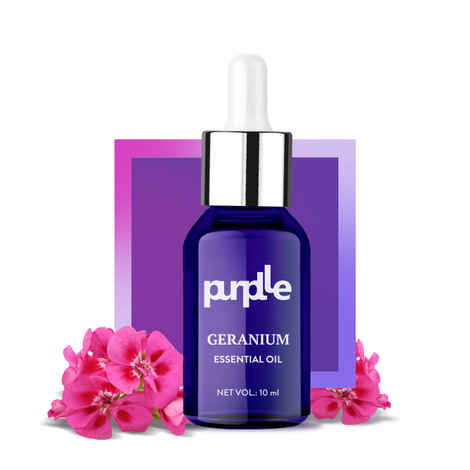 Buy Purplle Essential Oil - Geranium | Quick Absorption | All Skin Types | Anti-acne | Multi-use | Nourishing (10 ml) - Purplle