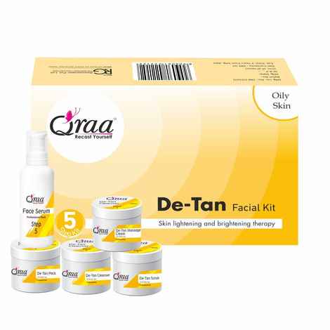Buy Qraa De-Tan Facial Kit-Skin Lightening and Brightening Therapy (285 ml) - Purplle