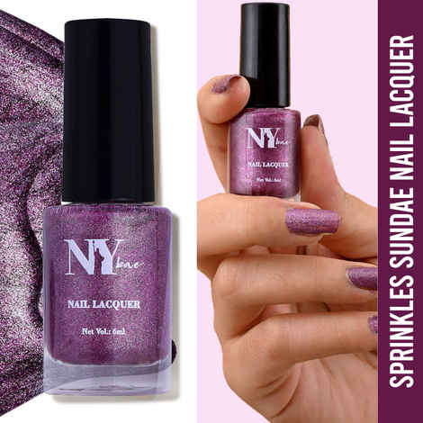 Buy NY Bae Sugar Effect Sprinkles Sundae Nail Lacquer - Lavender Sprinkles Sundae 9 (6 ml) | Purple | Rich Pigment | Chip-proof | Cruelty Free - Purplle