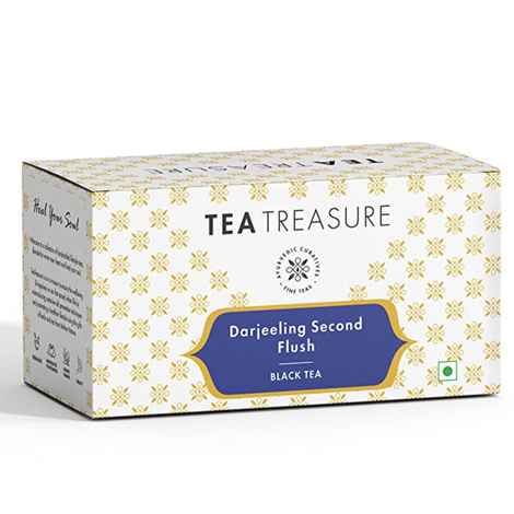 Buy Tea Treasure Darjeeling Second Flush - Anti-oxidant rich black tea - 1 Teabox (18 Pyramid Tea Bags) - Purplle