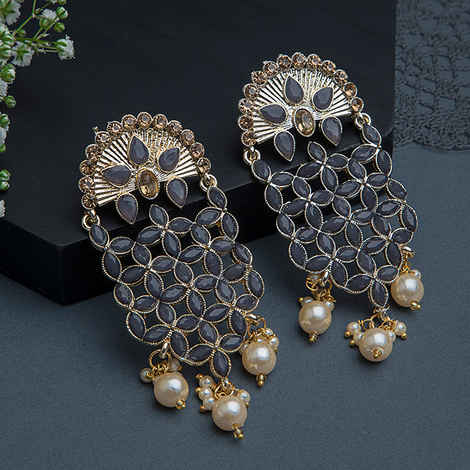 Buy Queen Be Gold Plated Black Stone Chandelier - EV19009 - Purplle