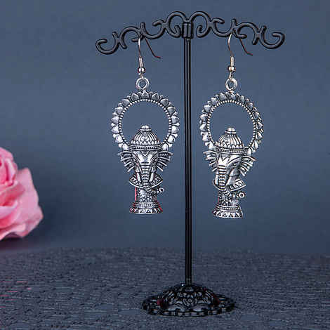 Buy Queen Be Oxidised Ganesh Danglers - EP19011 - Purplle
