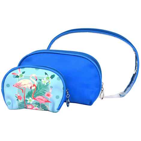 Buy Bonjour Paris Coat Me 3 pc Women's Cosmetic Bag / Makeup Pouch / Toiletry Kit - Sparkle Nlue - Purplle